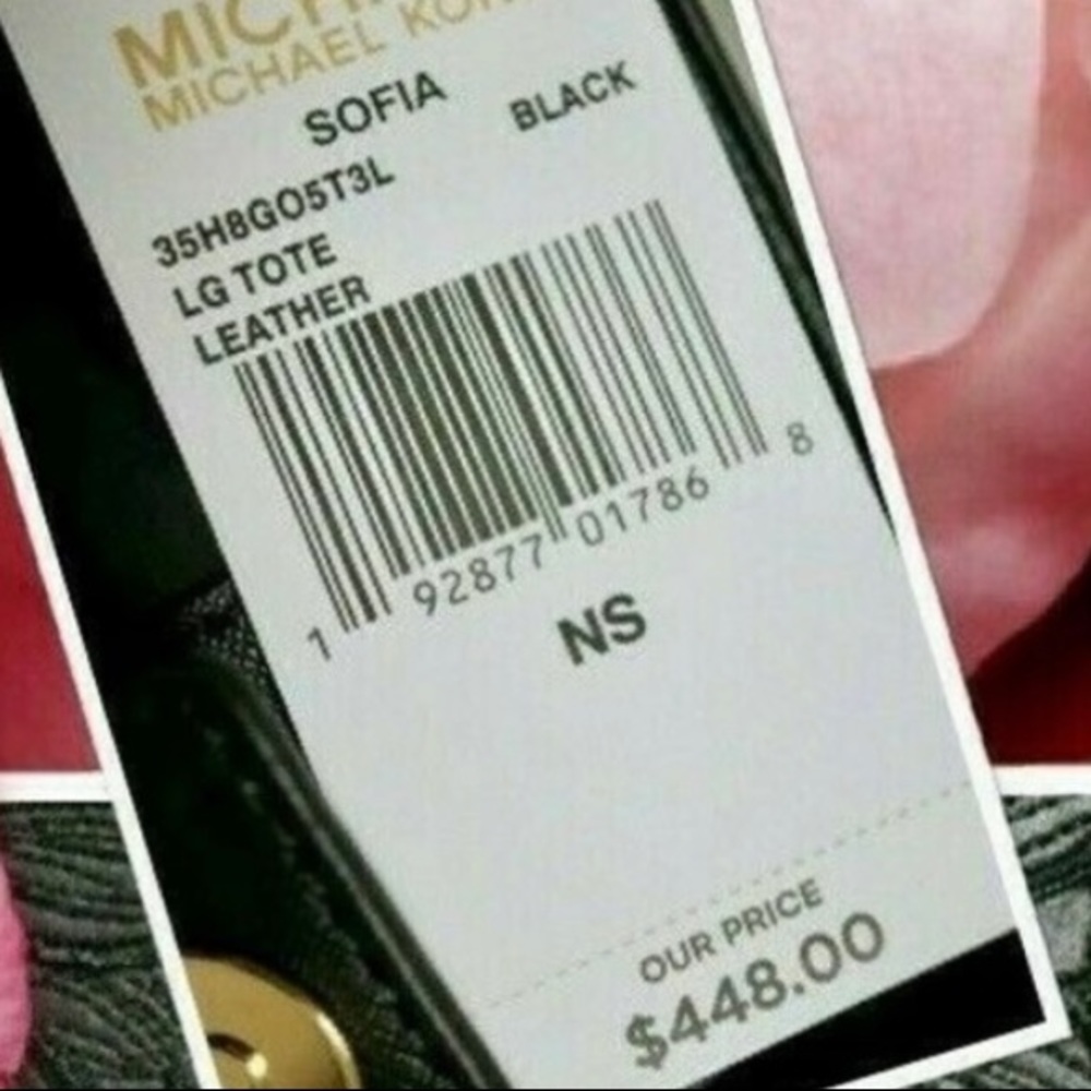 Michael Kors Large Sofia Floral Leather Tote Black - Picture 9 of 9